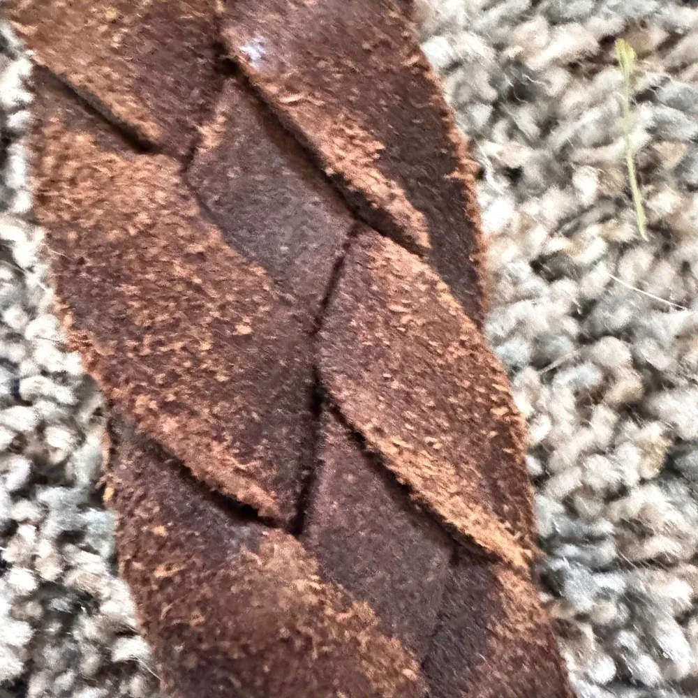 Leather Island Vintage thick Braided Leather Belt‎ Dark Brown Bill Lavin size 38